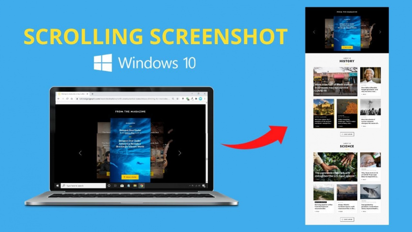 how to take a scrolling window screenshot in windows 10